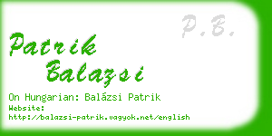 patrik balazsi business card